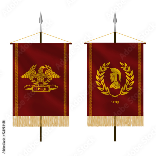 Roman flag with golden eagle