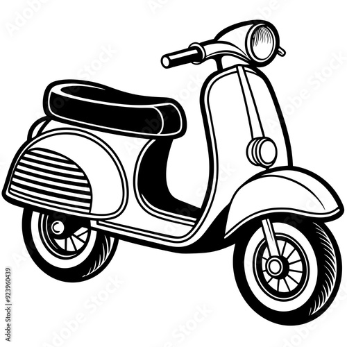 vintage 1 scooty bike vector illustration