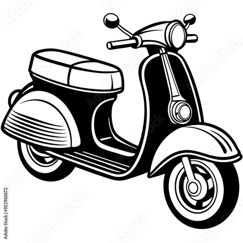 vintage 1 scooty bike vector illustration