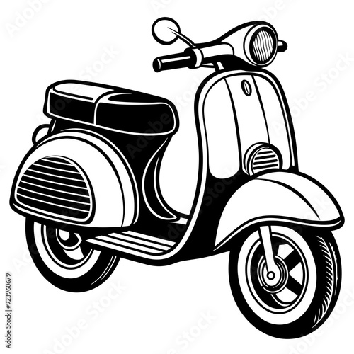 vintage 1 scooty bike vector illustration