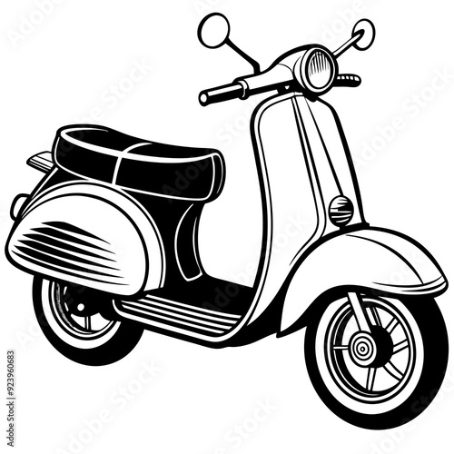 vintage 1 scooty bike vector illustration