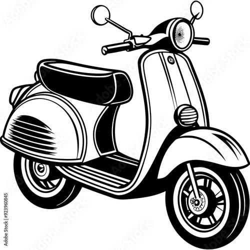 vintage 1 scooty bike vector illustration