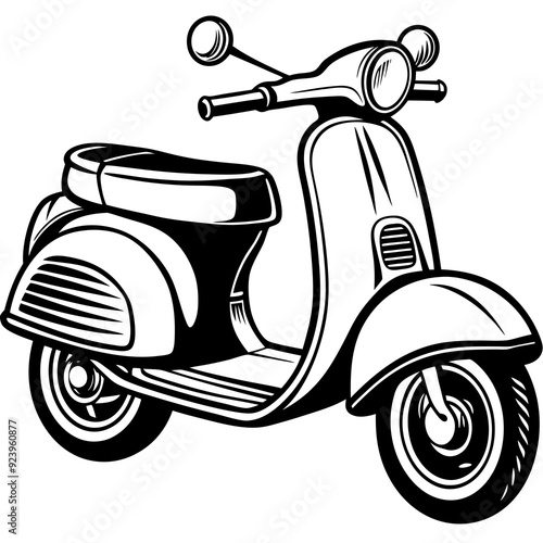 vintage 1 scooty bike vector illustration