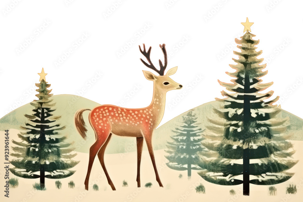 PNG Deer forest border, transparent background PNG Deer forest border, transparent background