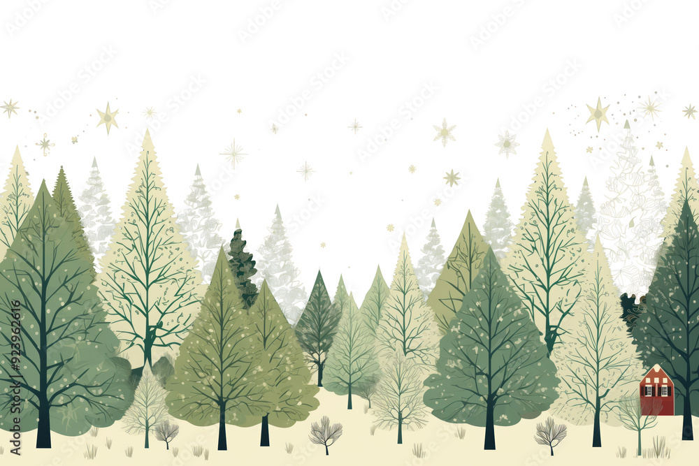 Fototapeta premium PNG Winter forest border, transparent background