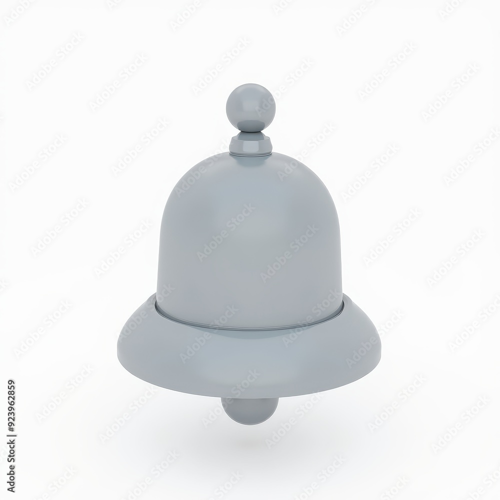 Simple grey bell with a minimalist design on a white background. Simple grey bell with a minimalist design on a white background.