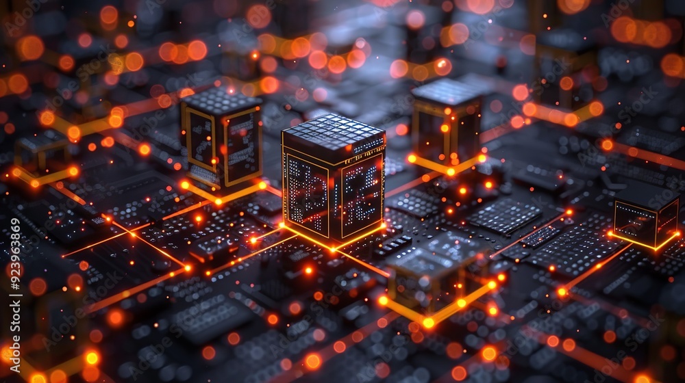 Blockchain technology background emphasizing secure transactions, decentralized networks, and digital ledgers, ideal for visuals on innovative and secure tech solutions. high resolution Illustration, Blockchain technology background emphasizing secure transactions, decentralized networks, and digital ledgers, ideal for visuals on innovative and secure tech solutions. high resolution Illustration,