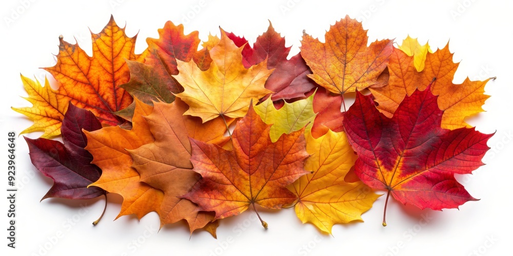 Autumnal Maple Leaf Composition, white background, vibrant colors, nature, foliage , autumn, fall Autumnal Maple Leaf Composition, white background, vibrant colors, nature, foliage , autumn, fall
