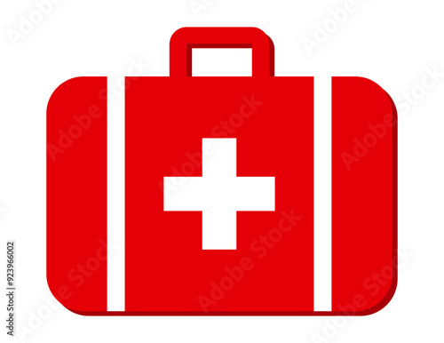 First Aid Kit Icon. Isolated Medical Aid Box.