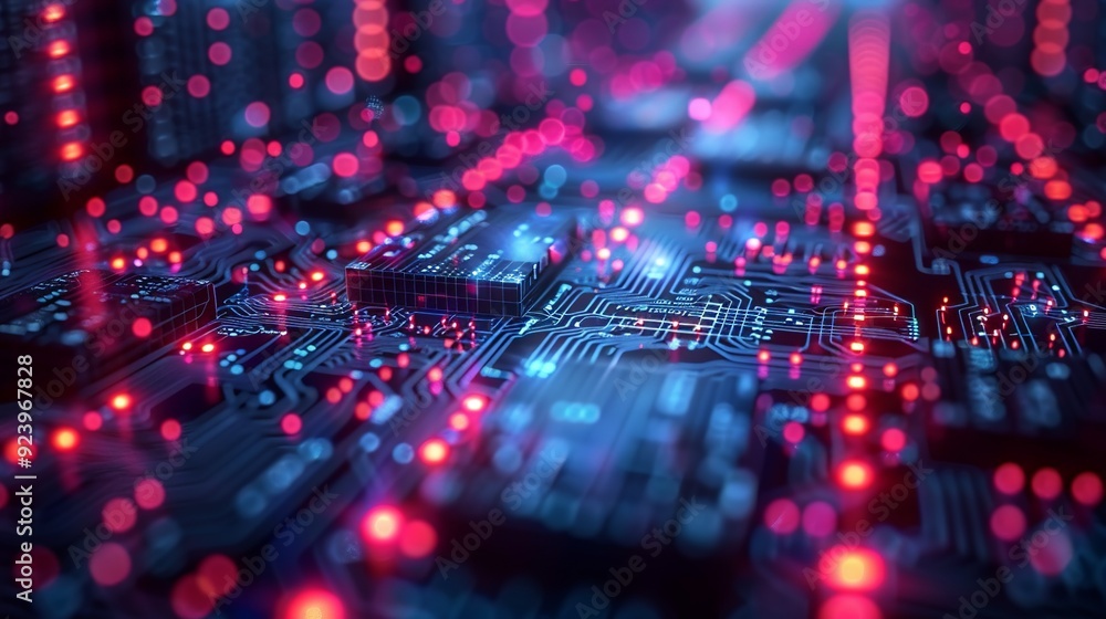 Fototapeta premium 5G technology concept focusing on ultra-fast data speeds, improved connectivity, and advanced network infrastructure, ideal for showcasing next-generation communication capabilities. high resolution