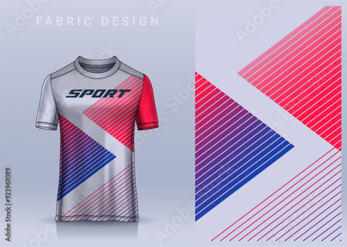 Fabric textile design for Sport t-shirt, Soccer jersey mockup for football club. uniform front view.	