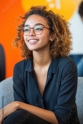 Gen z professionals networking event in a modern office setting