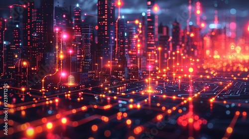 Quantum entanglement and computing theory design showcasing the fundamental principles of interconnected particles and their role in computational advancements. high resolution Illustration, in the