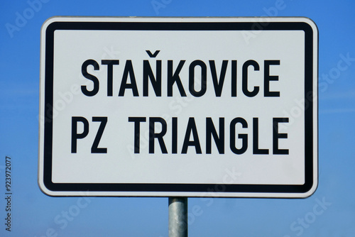 Ortsschild Staňkovice PZ Triangle