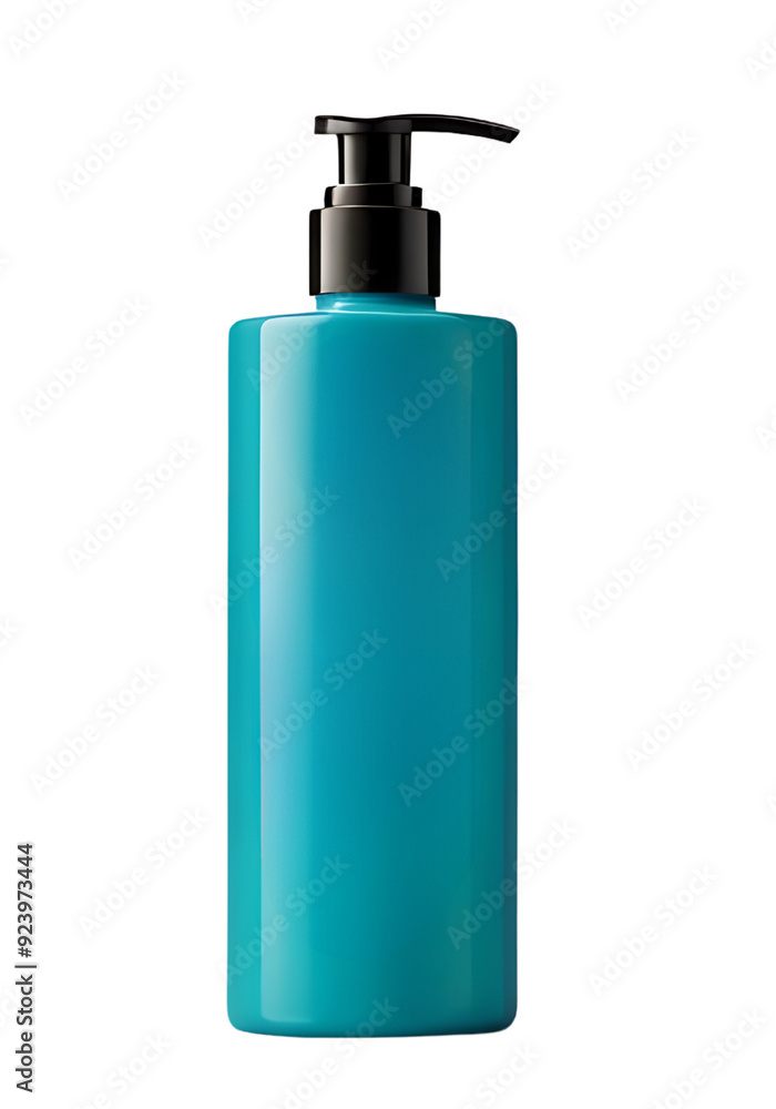 Blue blank plastic bottle for shampoo, handwasher, lotion isolated on transparent background Blue blank plastic bottle for shampoo, handwasher, lotion isolated on transparent background