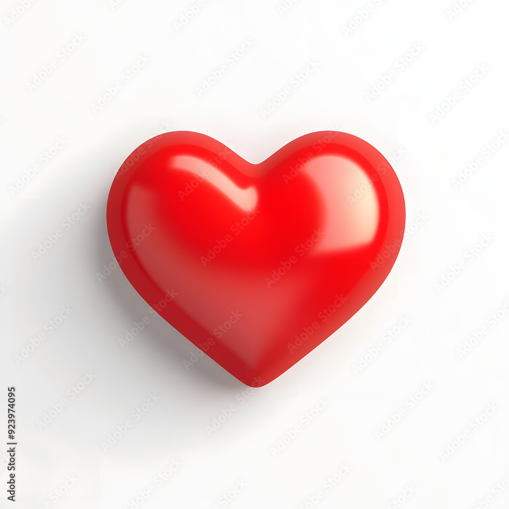 Red heart shape isolated on white Red heart shape isolated on white