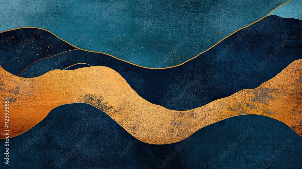 Elegant abstract design featuring a blend of teal coral gold and navy blue with a grainy gradient background for a modern sophisticated look Elegant abstract design featuring a blend of teal coral gold and navy blue with a grainy gradient background for a modern sophisticated look