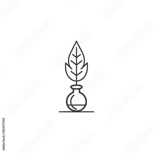 Plant Growing in a Beaker with a Flat Bottom