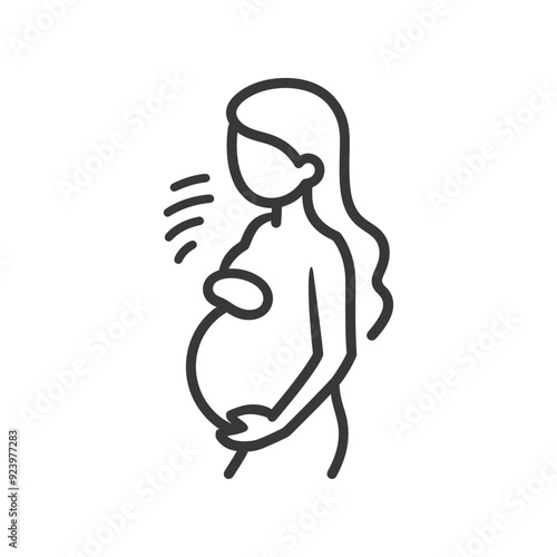 Pregnant Woman with Fetal Movement Illustration