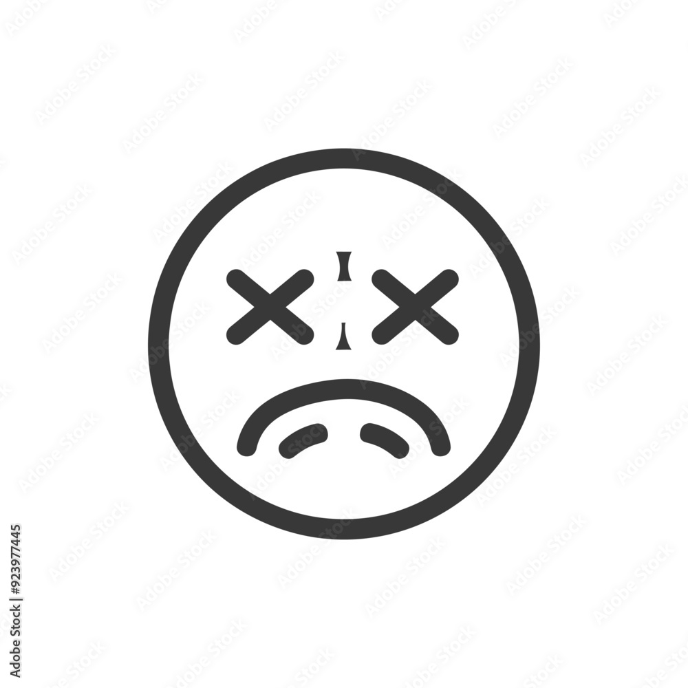 Sad Emoticon with X for Eyes Sad Emoticon with X for Eyes