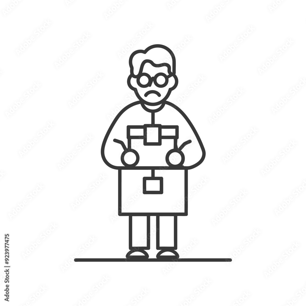 Sad Man Holding A Box In His Hands Sad Man Holding A Box In His Hands