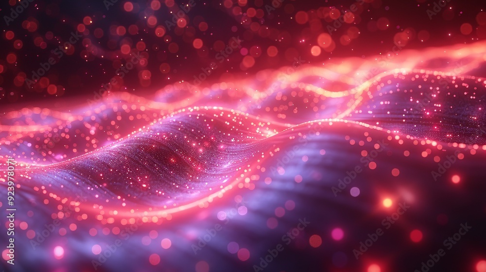 Naklejka premium Superposition and interference physics background showcasing the behavior of particles in multiple states and the resulting interference patterns in scientific experiments. high resolution