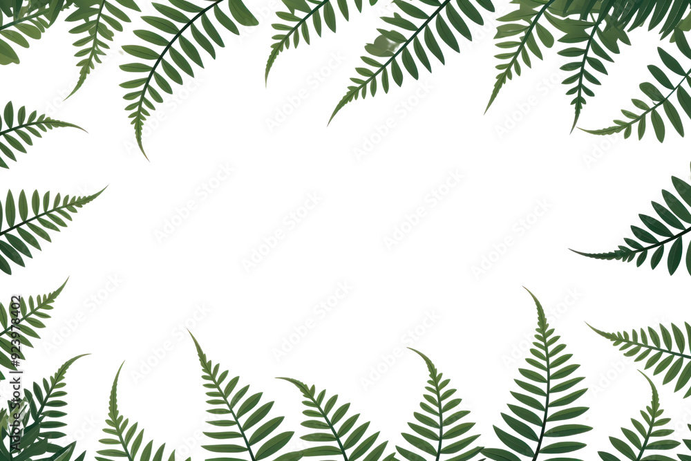 Fern solid shape frame green backgrounds plant. Fern solid shape frame green backgrounds plant.