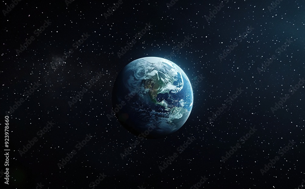 A cinematic still of the Earth floating in space A cinematic still of the Earth floating in space