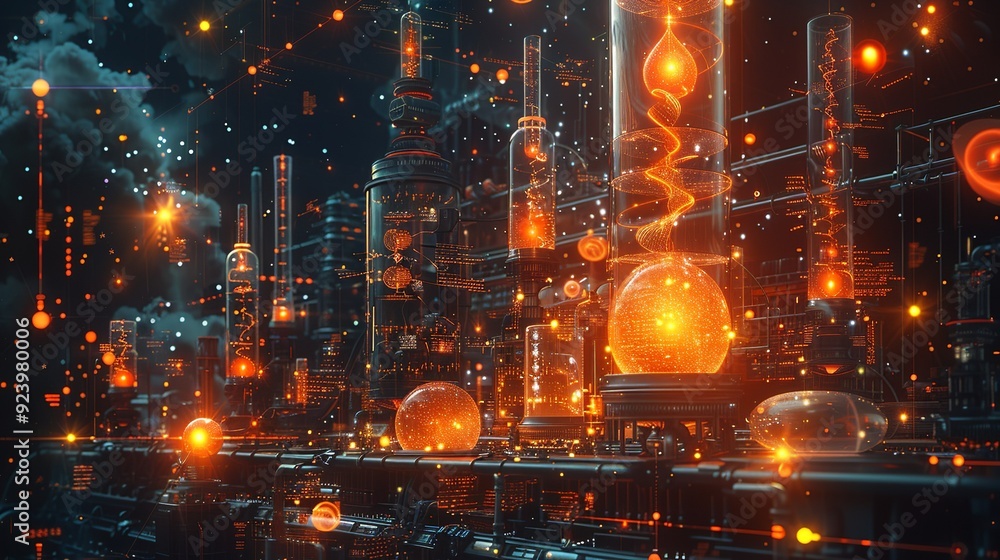 Fototapeta premium Modern scientific experiments and chaos theory background showcasing advanced research techniques, behavior of chaotic systems, and exploration of physical phenomena. high resolution Illustration, in