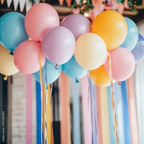 Festive Joy: Balloons and Confetti Celebration photo