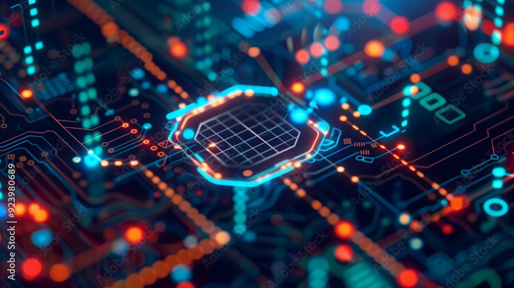 Fototapeta premium A smart contract visualization shows automated, secure legal agreements on the blockchain.