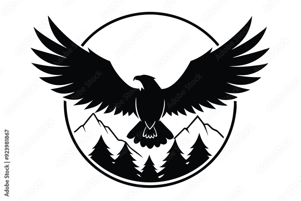 Obraz premium falcon silhouette vector illustration 