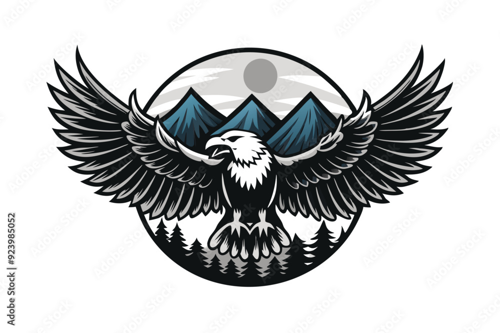 Fototapeta premium falcon silhouette vector illustration
