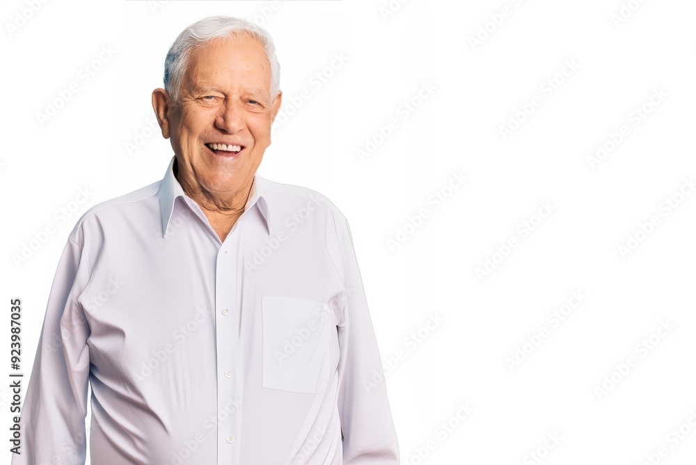 An older gentleman beams with joy, showcasing his friendly demeanor and happy spirit An older gentleman beams with joy, showcasing his friendly demeanor and happy spirit