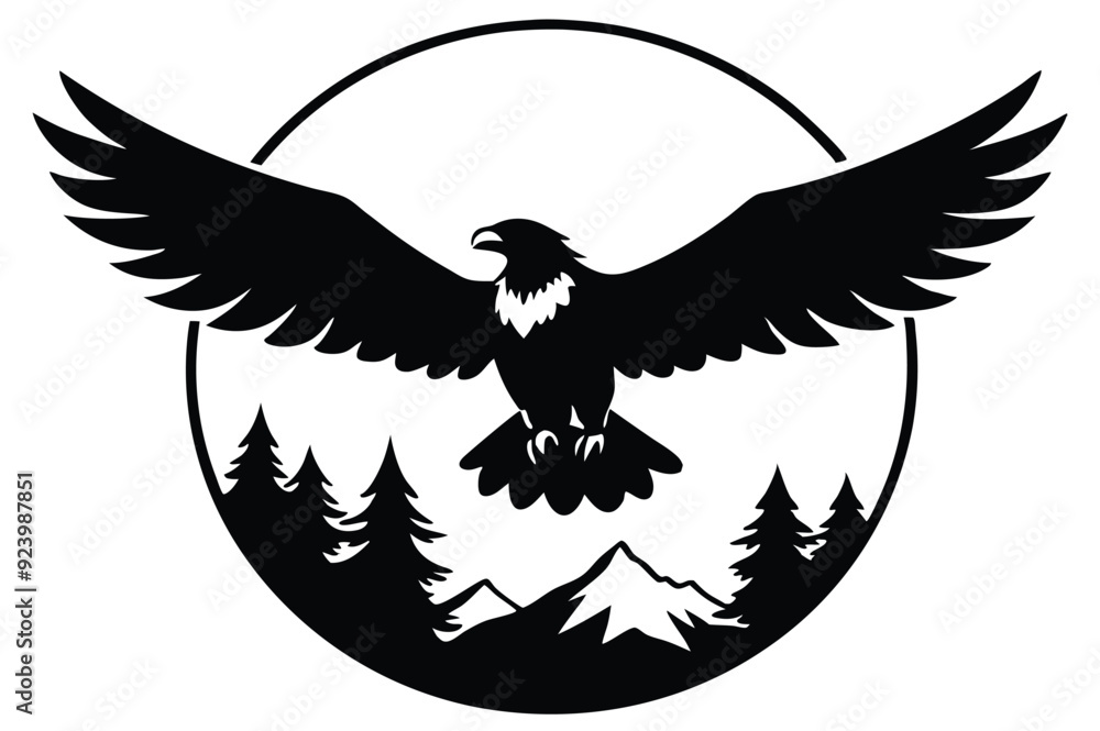 Obraz premium falcon silhouette vector illustration 