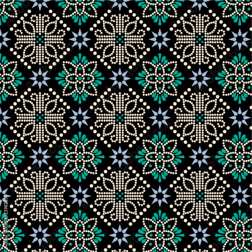 seamless pattern with snowflakes digital chunri print design.