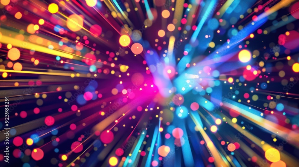 Abstract Explosion of Colorful Lights and Bokeh Abstract Explosion of Colorful Lights and Bokeh