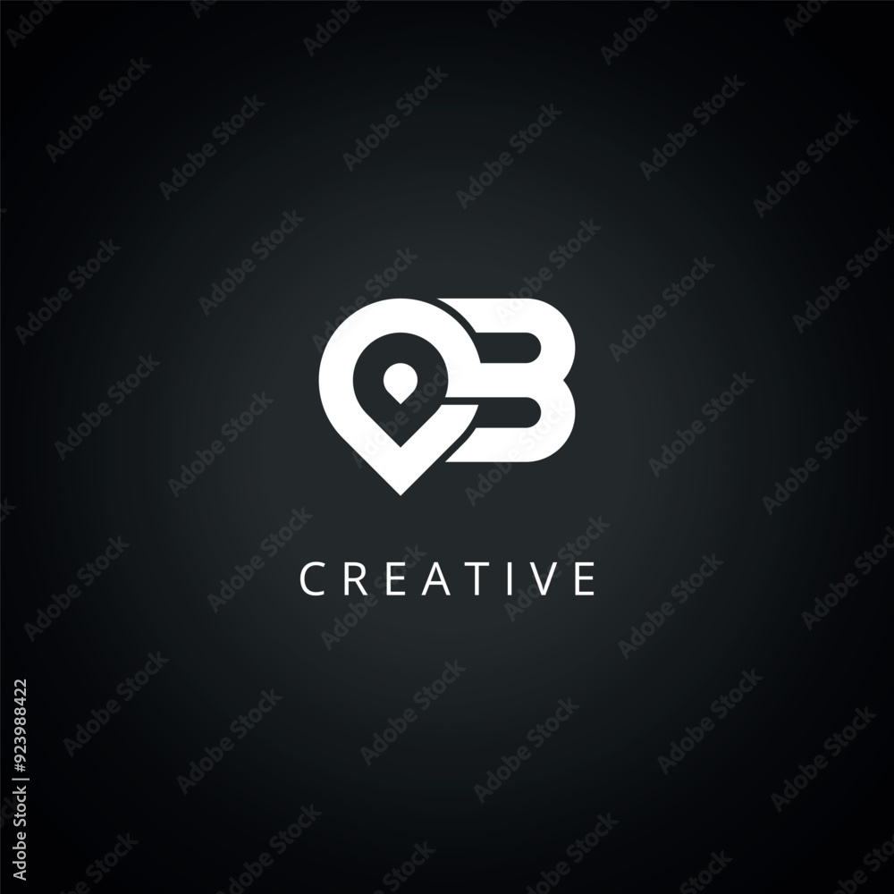 Abstract Letter B Logo. Initial Location Symbol Vector Icon. Abstract Letter B Logo. Initial Location Symbol Vector Icon.