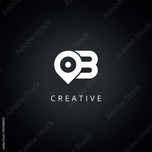 Abstract Letter B Logo. Initial Location Symbol Vector Icon.