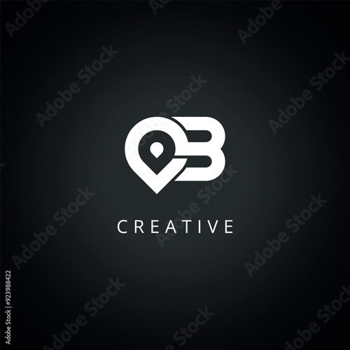 Free Download Abstract Letter B Logo. Initial Location Symbol Vector Icon. - GFXLoad