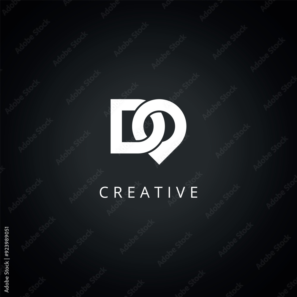 Obraz premium Abstract Letter D Logo. Initial Location Symbol Vector Icon.