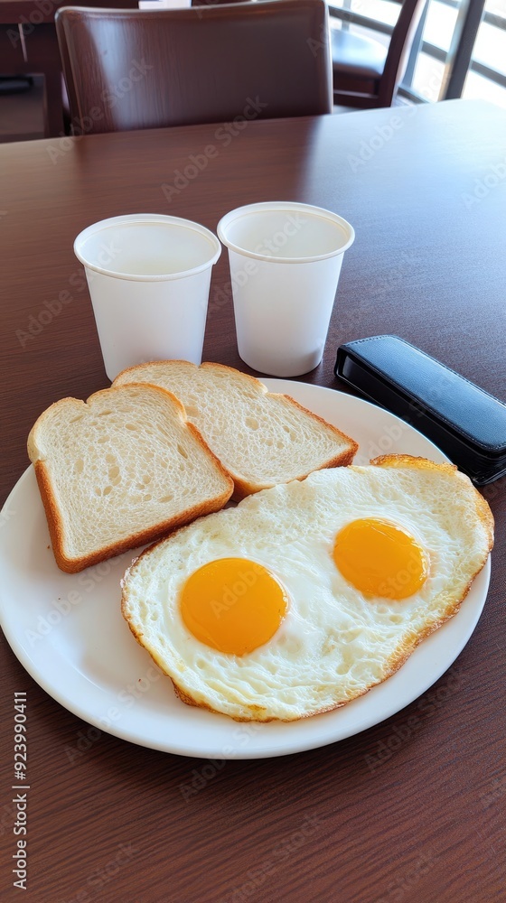 An oversized tray holds a slice of bread, a bowl of soup, and a cup of tea in a caf? located within a Russian hospital, alongside a wallet with notes An oversized tray holds a slice of bread, a bowl of soup, and a cup of tea in a caf? located within a Russian hospital, alongside a wallet with notes