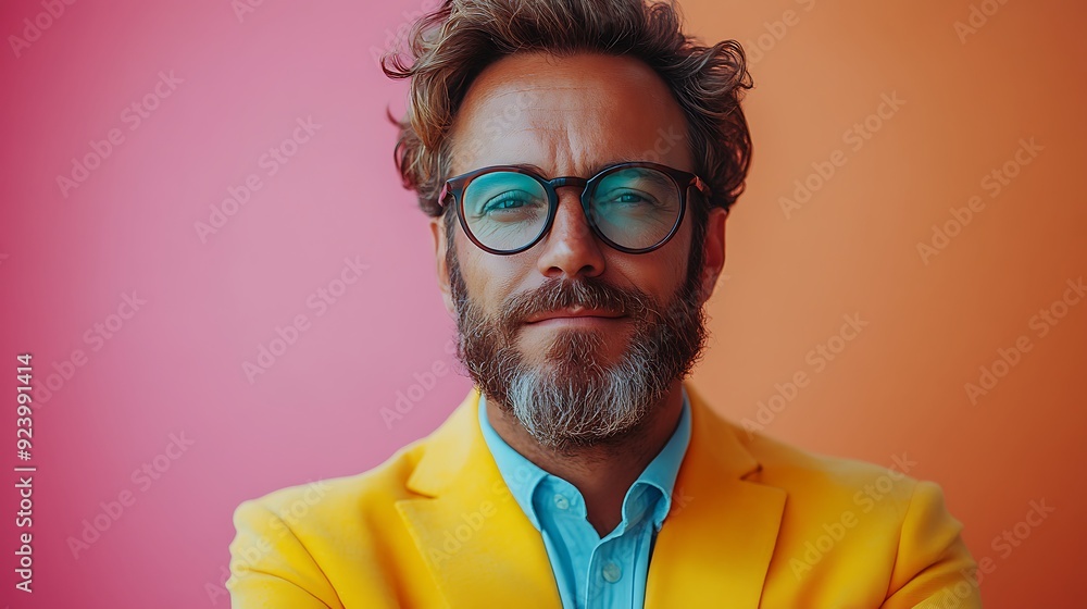 Business strategist explaining a market disruption plan, right-aligned, pastel background, high resolution, Business strategist explaining a market disruption plan, right-aligned, pastel background, high resolution,