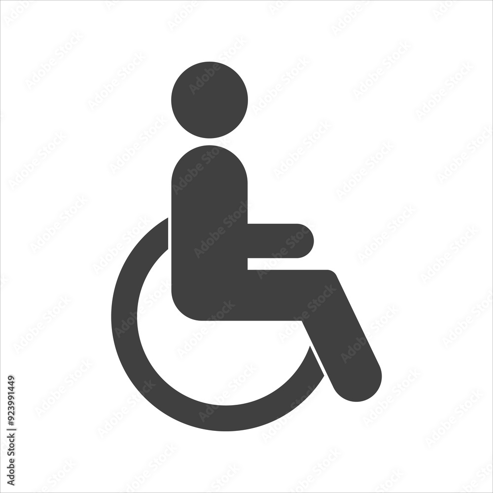 Disabled person icon on a white background. Disabled person icon on a white background.