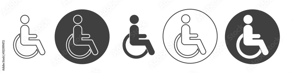 Disabled person icon on a white background. Disabled person icon on a white background.