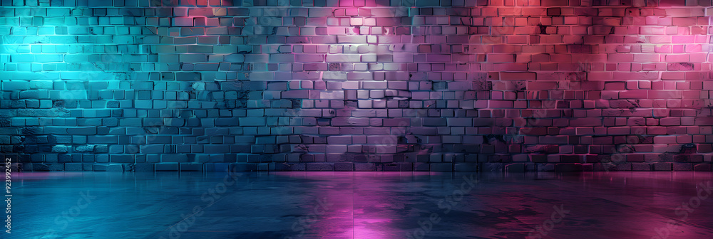 Obraz premium Teal and pink abstract brick wall 
