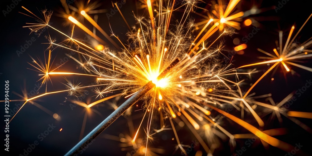 Sparklers in the Night, Close-up, Golden Sparks, Festive Celebration, Black Background, New Year, Fireworks Sparklers in the Night, Close-up, Golden Sparks, Festive Celebration, Black Background, New Year, Fireworks