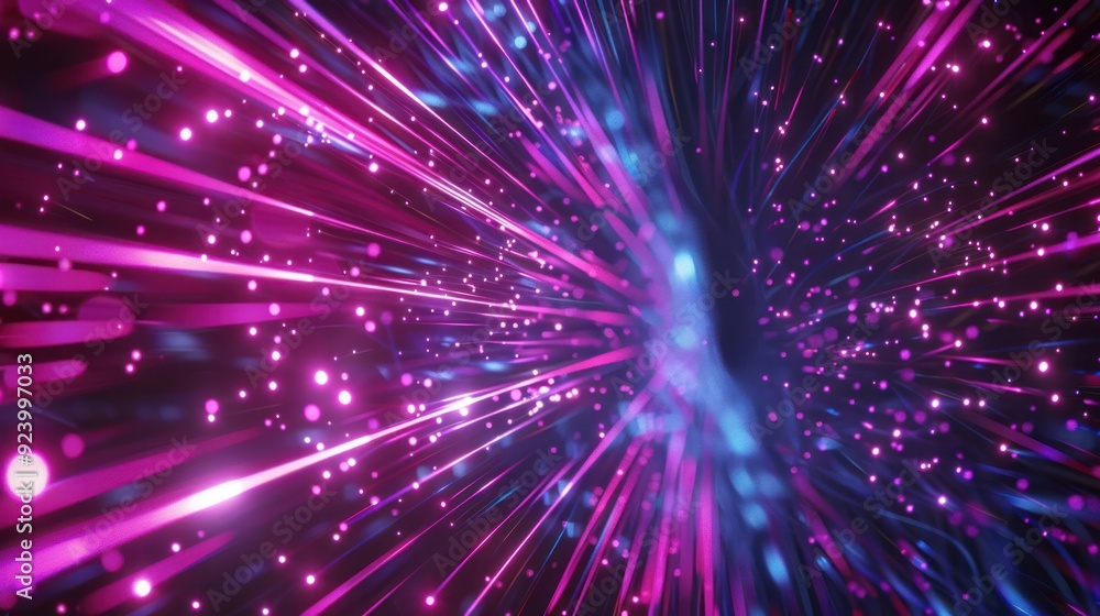 Fototapeta premium Abstract Light Streaks with Glowing Particles