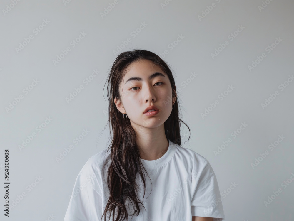 女, 女性, モデル, 可愛い, 美人, アジア人, 日本人, Tシャツ, 白いTシャツ, 白背景, Female, Female model, Cute, Beautiful, Asian, Japanese, T-shirt, White T-shirt, White background 女, 女性, モデル, 可愛い, 美人, アジア人, 日本人, Tシャツ, 白いTシャツ, 白背景, Female, Female model, Cute, Beautiful, Asian, Japanese, T-shirt, White T-shirt, White background