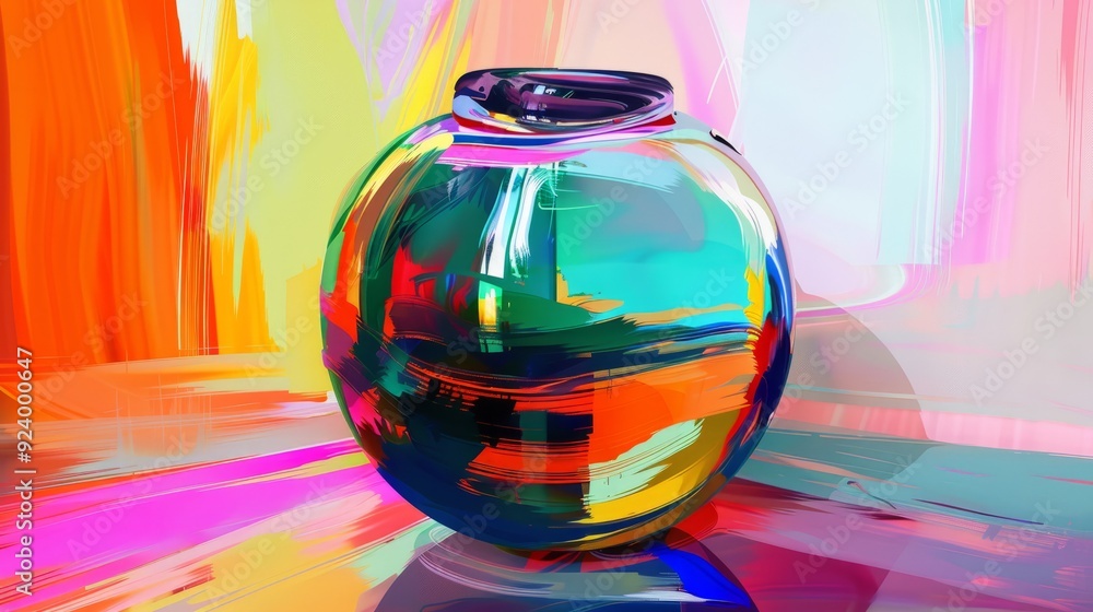 a digital painting of a colorful object a digital painting of a colorful object